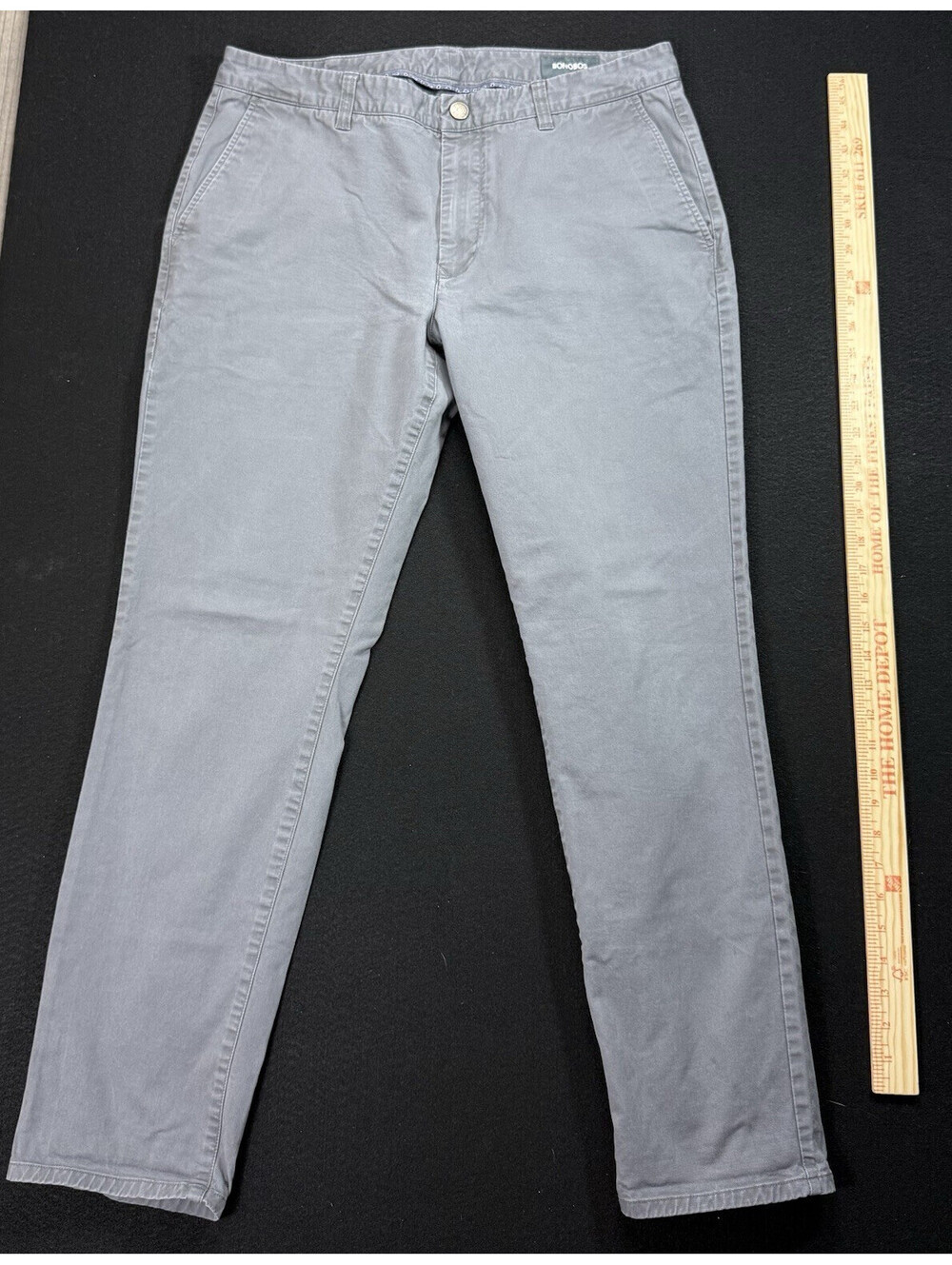 Bonobos Men’s Chino Pants 35W Gray Twill Cotton Athletic Fit Straight Pockets
